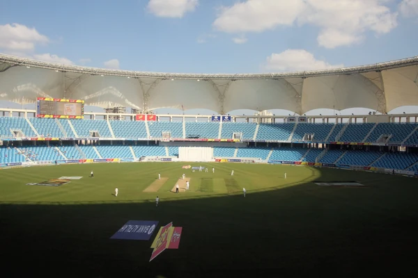 Dubai International Cricket Stadium in Dubai Sports City, photographed in January 2012